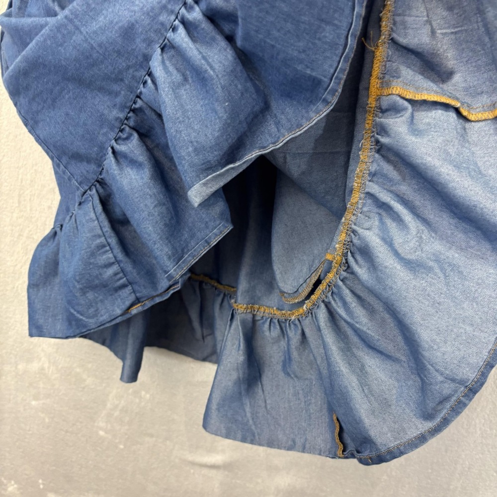 Band of the Free Smocked Babydoll Sundress Womens XS Chambray Bow‎ Sweetheart - Picture 13 of 15
